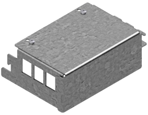 Produktbild UBK 100 503  -  Satellit für 3x Keystone (19.4mm Ausschnitt) oder R&M Snap-in Module, leer, zu Unterflur-Bodenkanal UBK 50